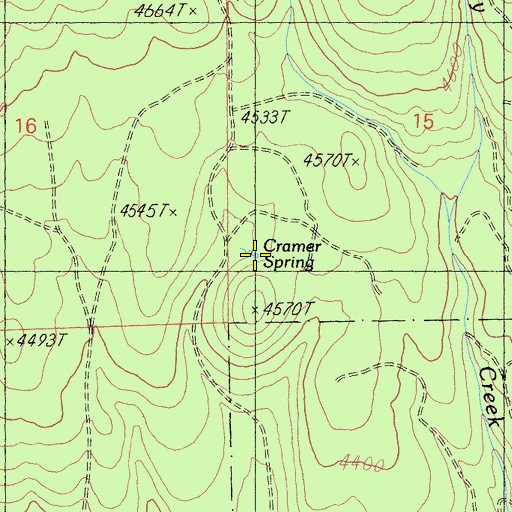 Topographic Map of Cramer Spring, CA