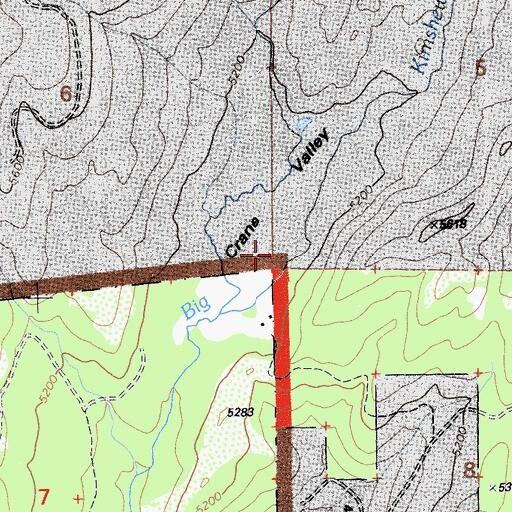 Topographic Map of Crane Valley, CA
