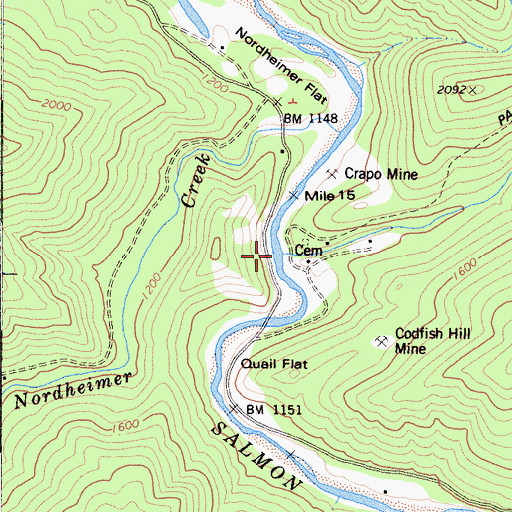 Topographic Map of Crapo Creek, CA