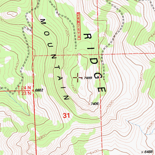 Topographic Map of Crocker Mountain, CA