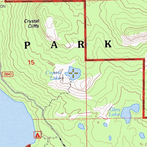 Topographic Map of Crystal Lake, CA