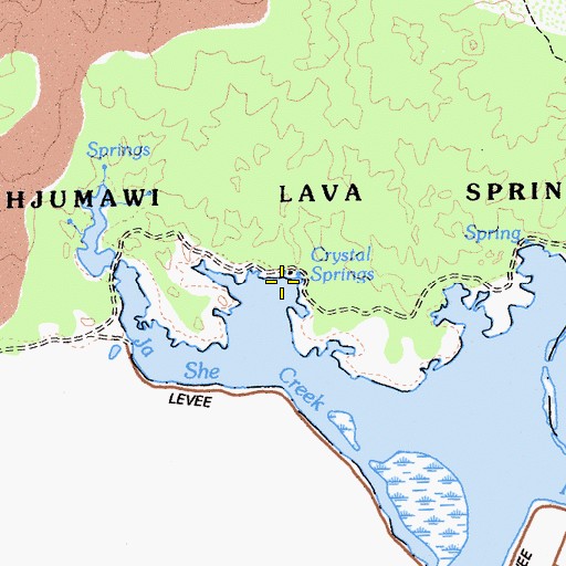 Topographic Map of Crystal Springs, CA