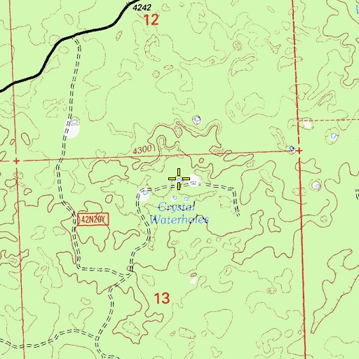 Topographic Map of Crystal Waterhole, CA
