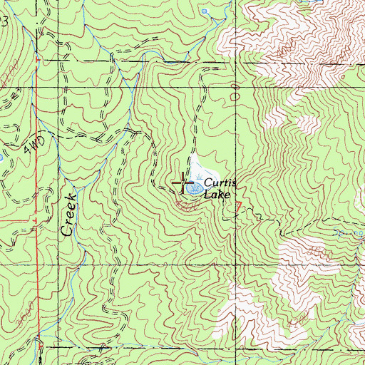 Topographic Map of Curtis Lake, CA