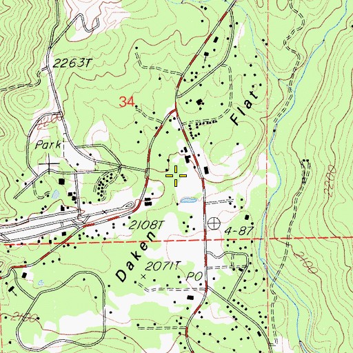 Topographic Map of Daken Flat, CA