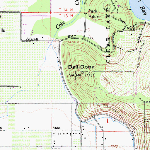 Topographic Map of Dali-Dona, CA