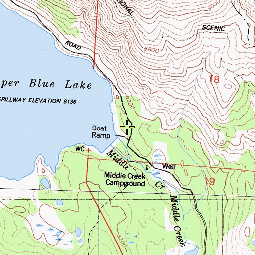 Topographic Map of Damsite Campground, CA