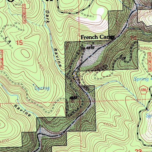 Topographic Map of Dark Ravine, CA