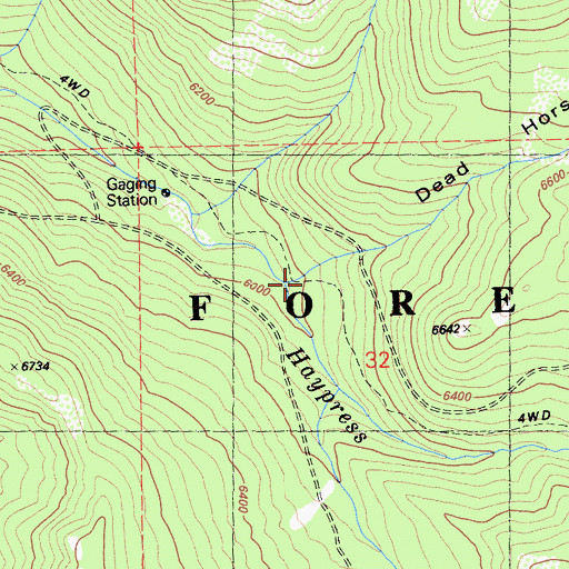 Topographic Map of Dead Horse Canyon, CA