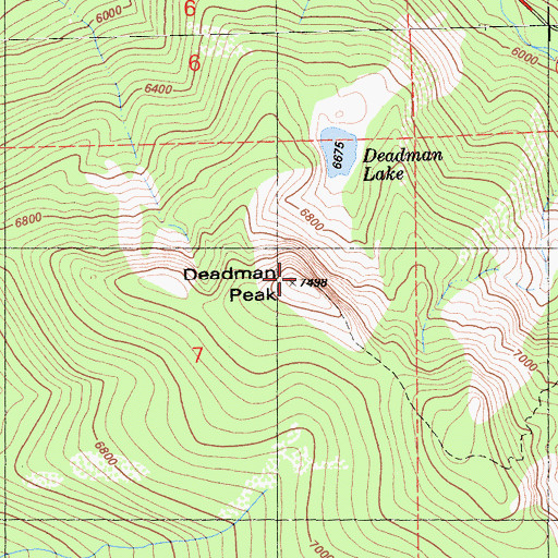 Topographic Map of Deadman Peak, CA