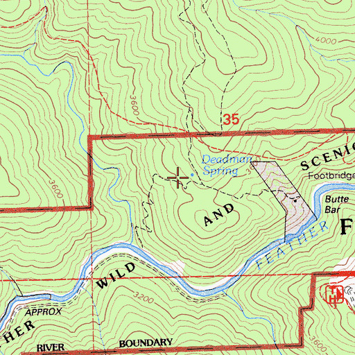 Topographic Map of Deadman Spring, CA