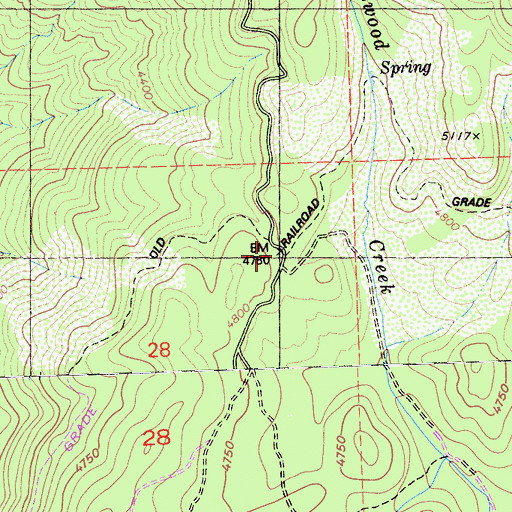 Topographic Map of Deadwood, CA