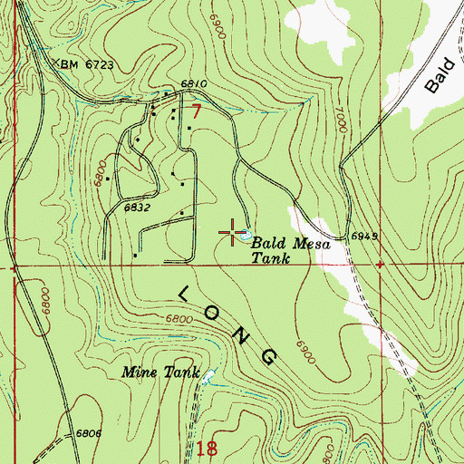 Topographic Map of Bald Mesa Tank, AZ