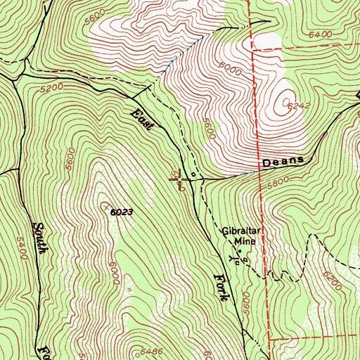 Topographic Map of Deans Ravine, CA