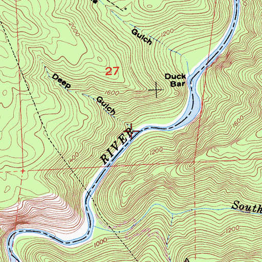 Topographic Map of Deep Gulch, CA