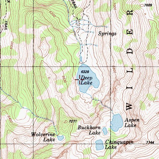 Topographic Map of Deep Lake, CA