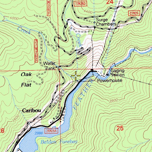 Topographic Map of Deer Creek, CA