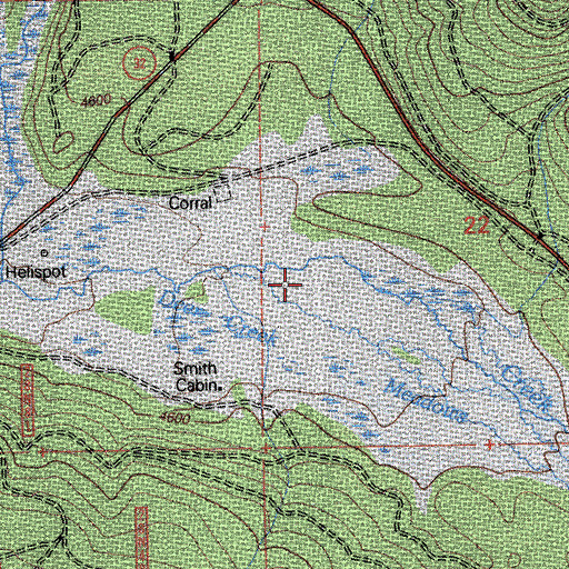 Topographic Map of Deer Creek Meadows, CA
