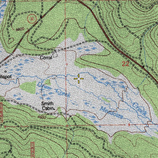 Topographic Map of Deer Creek Meadows, CA
