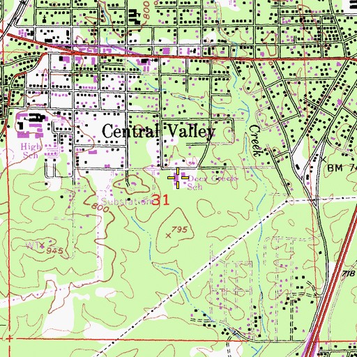 Topographic Map of Deer Creek Elementary School, CA