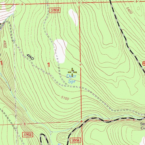 Topographic Map of Deer Spring, CA