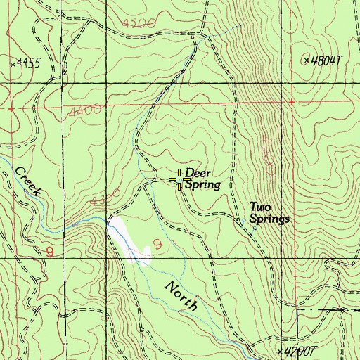 Topographic Map of Deer Spring, CA