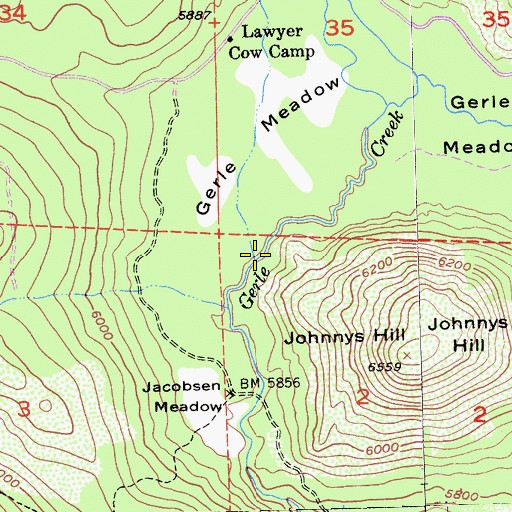 Topographic Map of Dellar Creek, CA