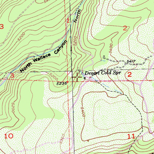 Topographic Map of Desert Cold Spring, CA