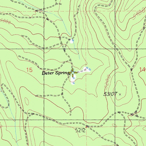 Topographic Map of Deter Spring, CA