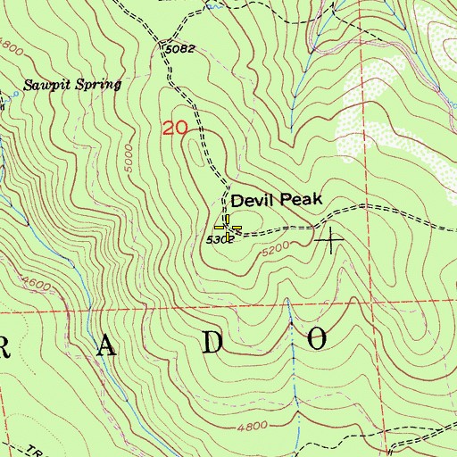 Topographic Map of Devil Peak, CA