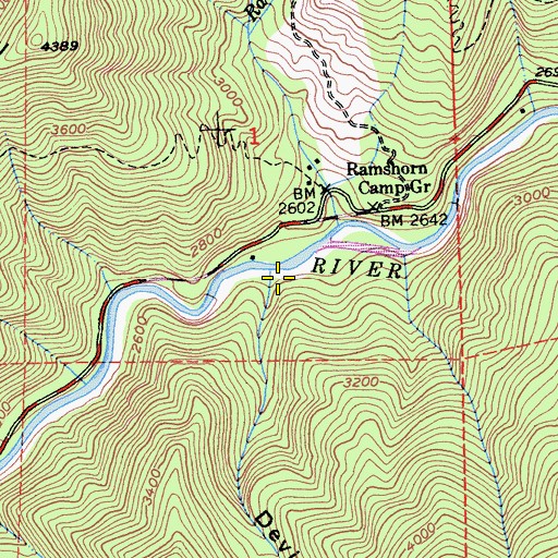 Topographic Map of Devils Canyon, CA