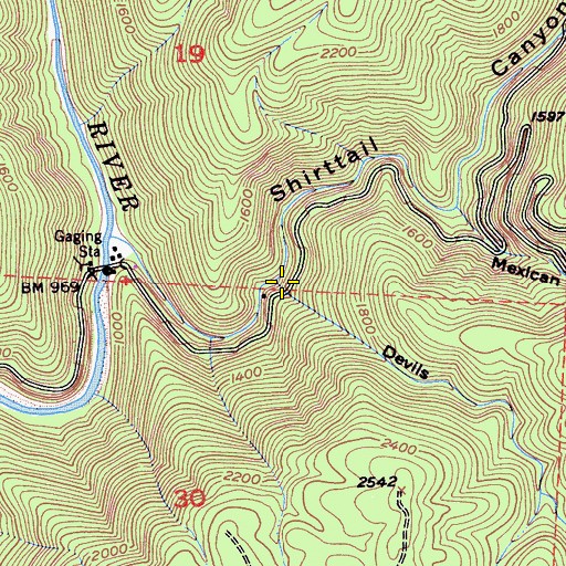 Topographic Map of Devils Canyon, CA