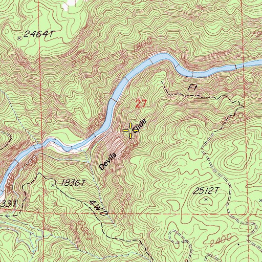 Topographic Map of Devils Slide, CA