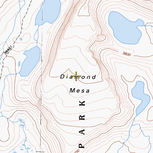 Topographic Map of Diamond Mesa, CA