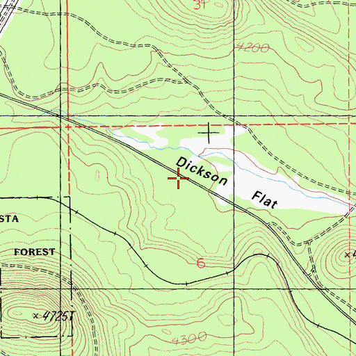 Topographic Map of Dickson Flat, CA