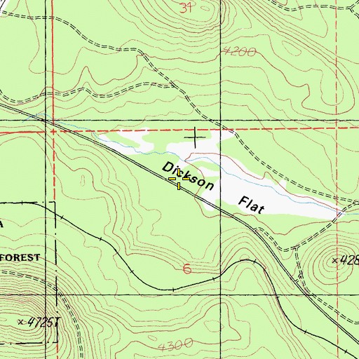 Topographic Map of Dickson Flat, CA