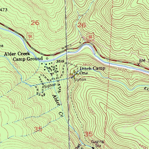 Topographic Map of Ditch Camp One, CA