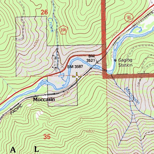 Topographic Map of Dixie Creek, CA
