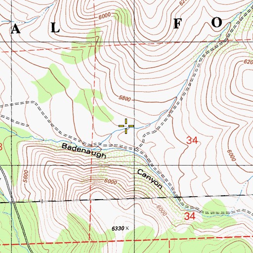 Topographic Map of Dodge Canyon, CA