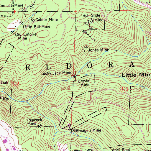 Topographic Map of Dogtown Creek, CA