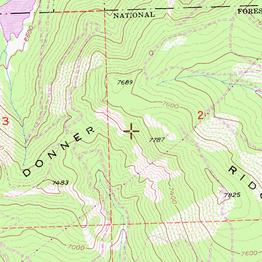 Topographic Map of Donner Ridge, CA