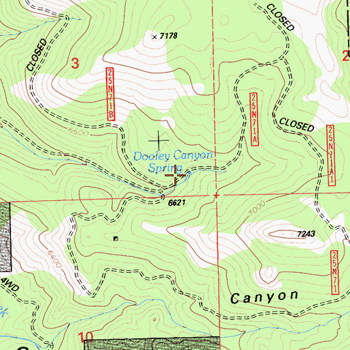 Topographic Map of Dooley Canyon Spring, CA