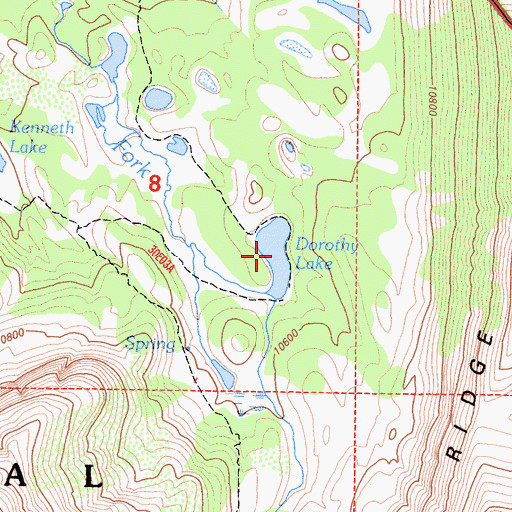 Topographic Map of Dorothy Lake, CA