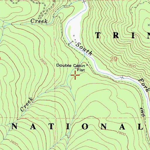 Topographic Map of Double Cabin Flat, CA