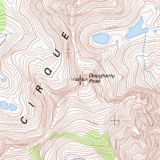 Topographic Map of Dougherty Peak, CA