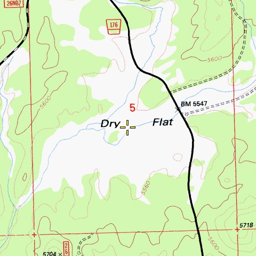 Topographic Map of Dry Flat, CA
