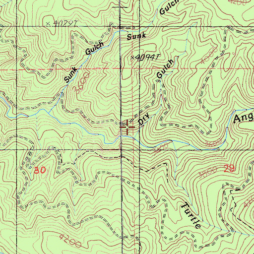 Topographic Map of Dry Gulch, CA