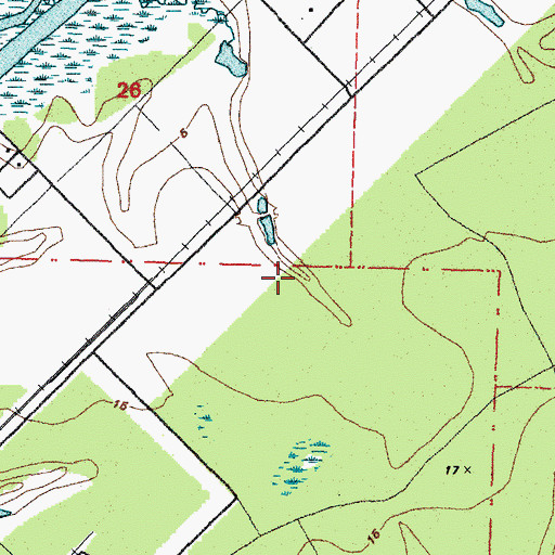 Topographic Map of Port Bienville Industrial Park, MS