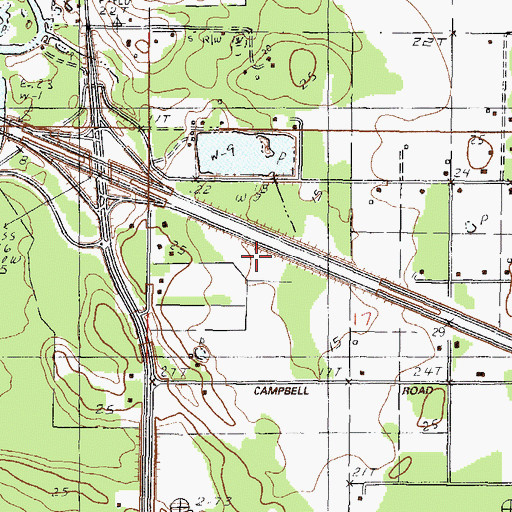 Topographic Map of Crossroads Nazarene Church, MS