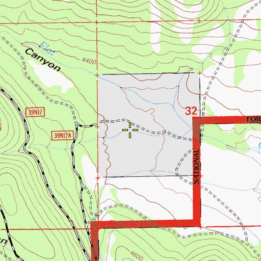 Topographic Map of Dutch Flat Canyon, CA
